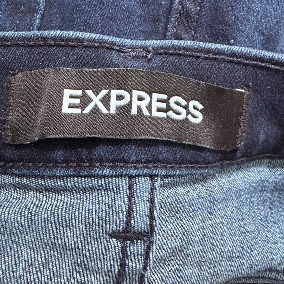 Express Dark Wash Slim Flare Short Jeans - Picture 6 of 9